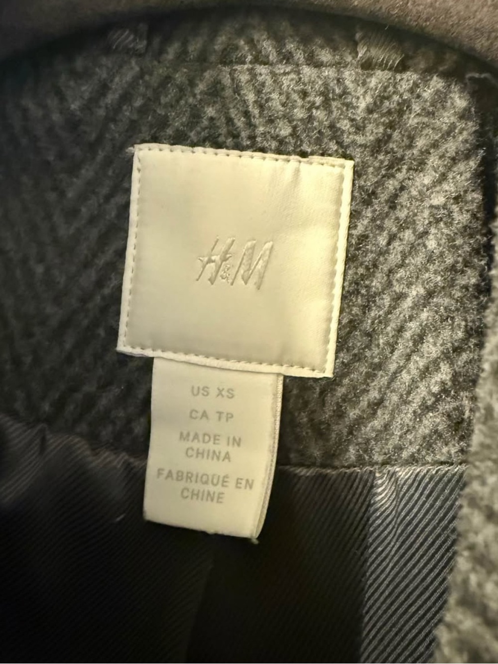H&M Charcoal Gray Wool-Blend Coat with Belt - Picture 2 of 4
